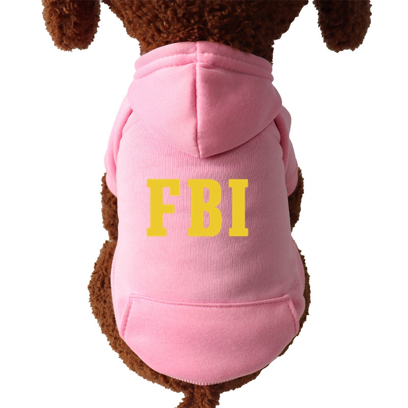 Winter Dog Hoodie Sweatshirts with Pockets Warm Dogs Clothes for Small Dogs Chihuahua Coat FBI Police Dog: L / green