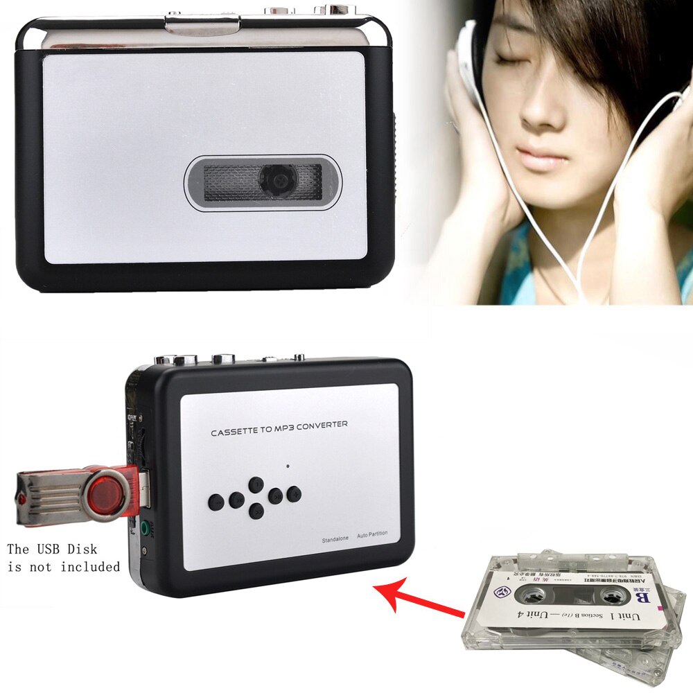 Walkman Player-Cassette Coverter, cintas de música antiguas a archivo Mp3 a unidad Flash USB, disco U, compatible con función de reproducción de partición automática