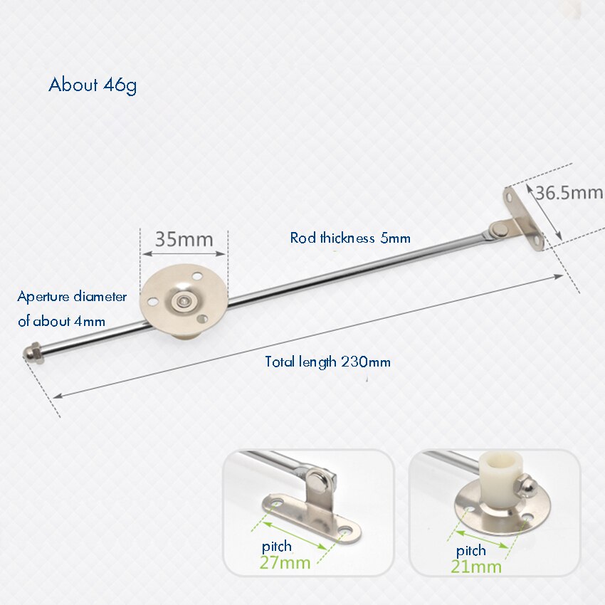 Bright Surface Furniture Hardware Lid Support Hinges Stay Soft Down Lid Support Cabinet Door Kitchen Cupboard Hinges 230mm Long