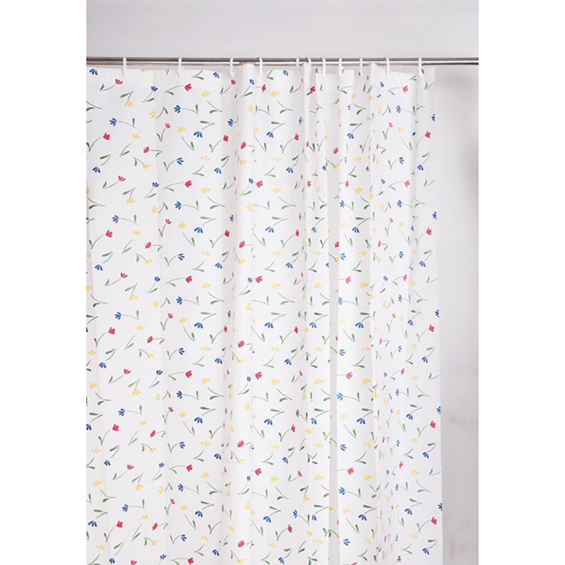 Cortina de ducha impermeable a prueba de moho, mamparas de baño con gancho, paisaje de playa impreso, cortinas de bañera, accesorios de baño: Azul