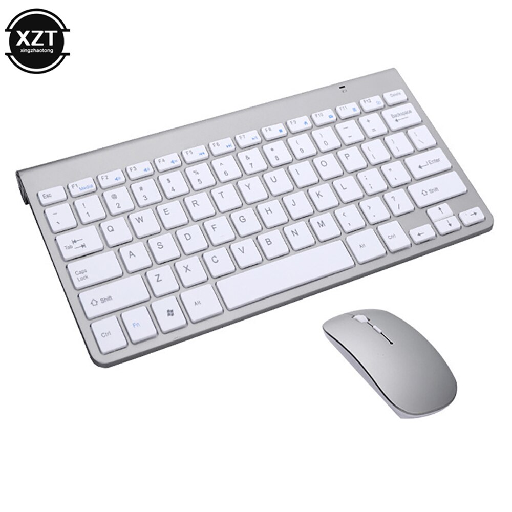 Drahtlose Tastatur Maus Set 2,4G USB Mini Multimedia Tastatur Maus Combo Für Notebook Laptop Mac Desktop PC TV büro Liefert: Silber
