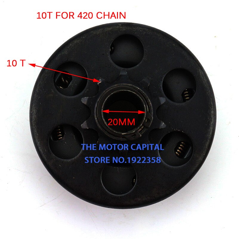Embrague automático centrífugo para minibicicleta GO Kart, 10t, 11t, 12t, 13t, 18t, 16mm, 19mm, 20mm, 35 link, 420 link, 428: 10t  20mm