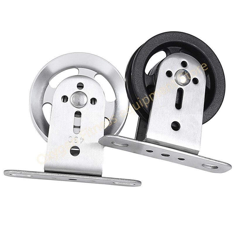 Fitness Pulley Cable System Aluminum Alloy Nylon Grooved Pulley Wall-mounted Rotating Silent Pulley DIY Lat Pulldown Attachments