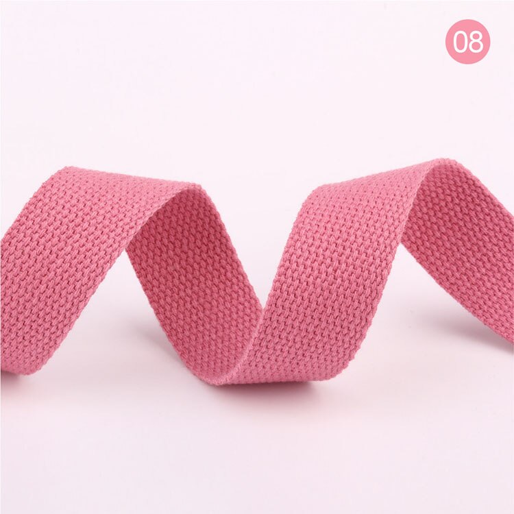 20mm 50 Yards Soft Cotton Canvas Webbing Strap for Backpack 1.2mm-1.5mm Thickness Bias Tape Bag Strap Sewing Ribbon 19 Colors: Pink 20mm