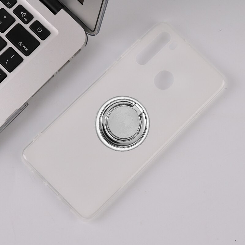 Voor Blackview A80 Pro Terug Ring Holder Bracket Telefoon Case Cover Telefoon Tpu Zachte Siliconen Gevallen Voor Blackview A80 Pro: Ring Case White