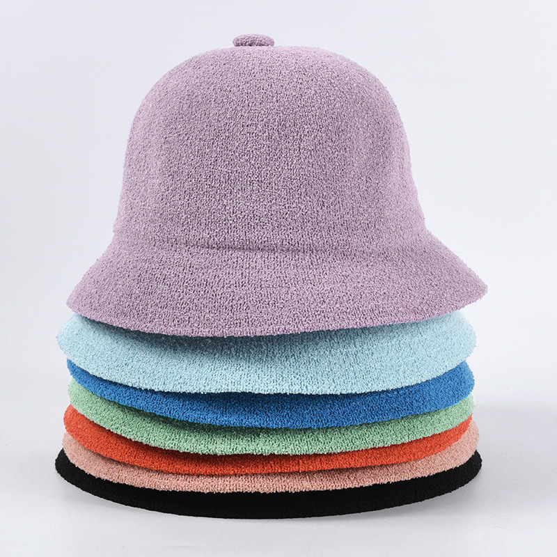 Alta qualidade Outdoor Casual Blank respirável Dobrável Terry Towelling Bucket Hat