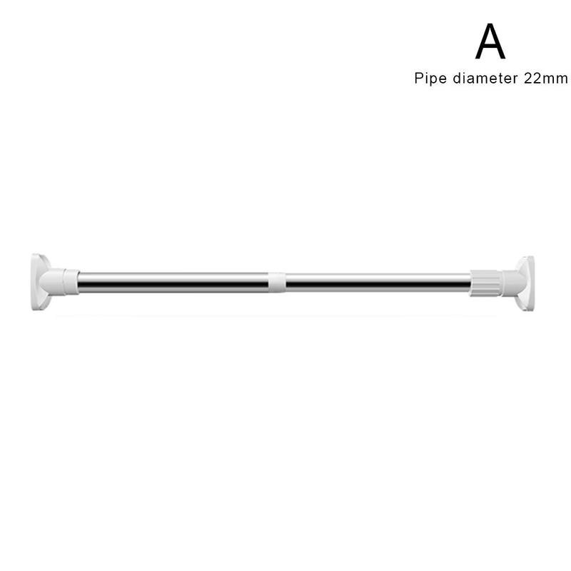 Telescopic rod punch-free hanging clothes drying rod bathroom toilet rack shower curtain rod curtain rod: A