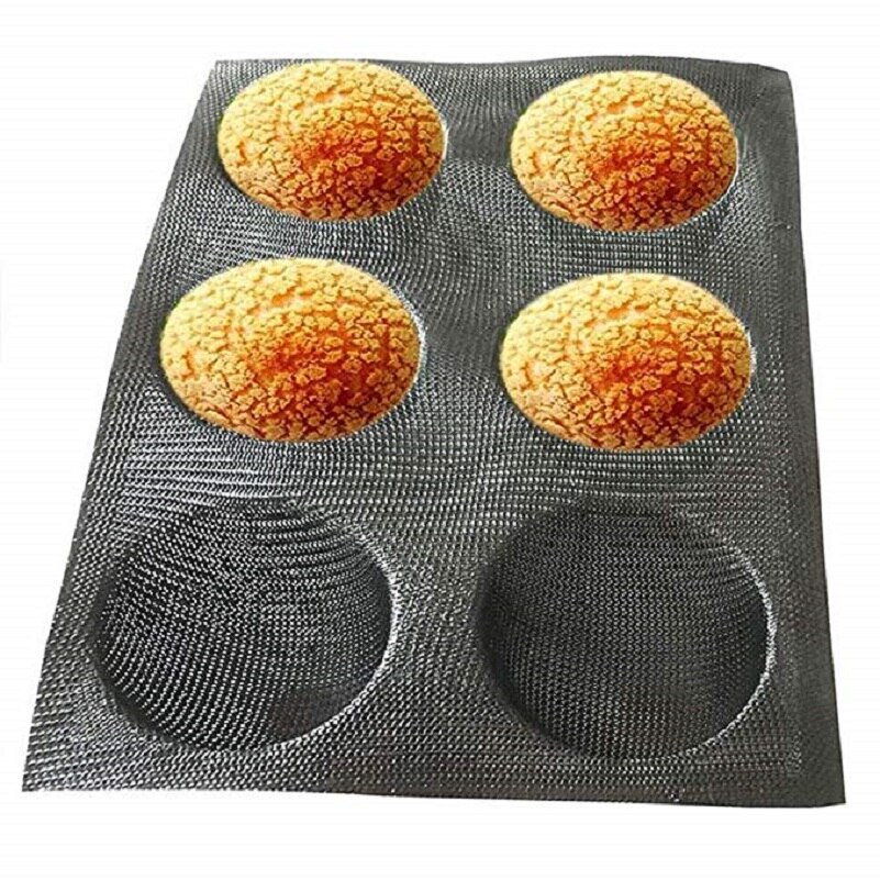 Silicone Bread Form Round Shape Bread Tray Perforated Bakery Molds for Baking Bread,Hamburger,bun, Puff,Tartlet and More