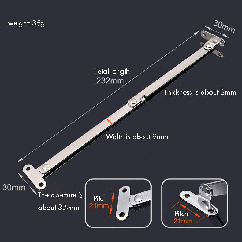 2PCS/Set Furniture Cupboard Stainless Steel Rotatable Folding Lid Support Hinge Soft-Down Stay Hinge Left And Right Support