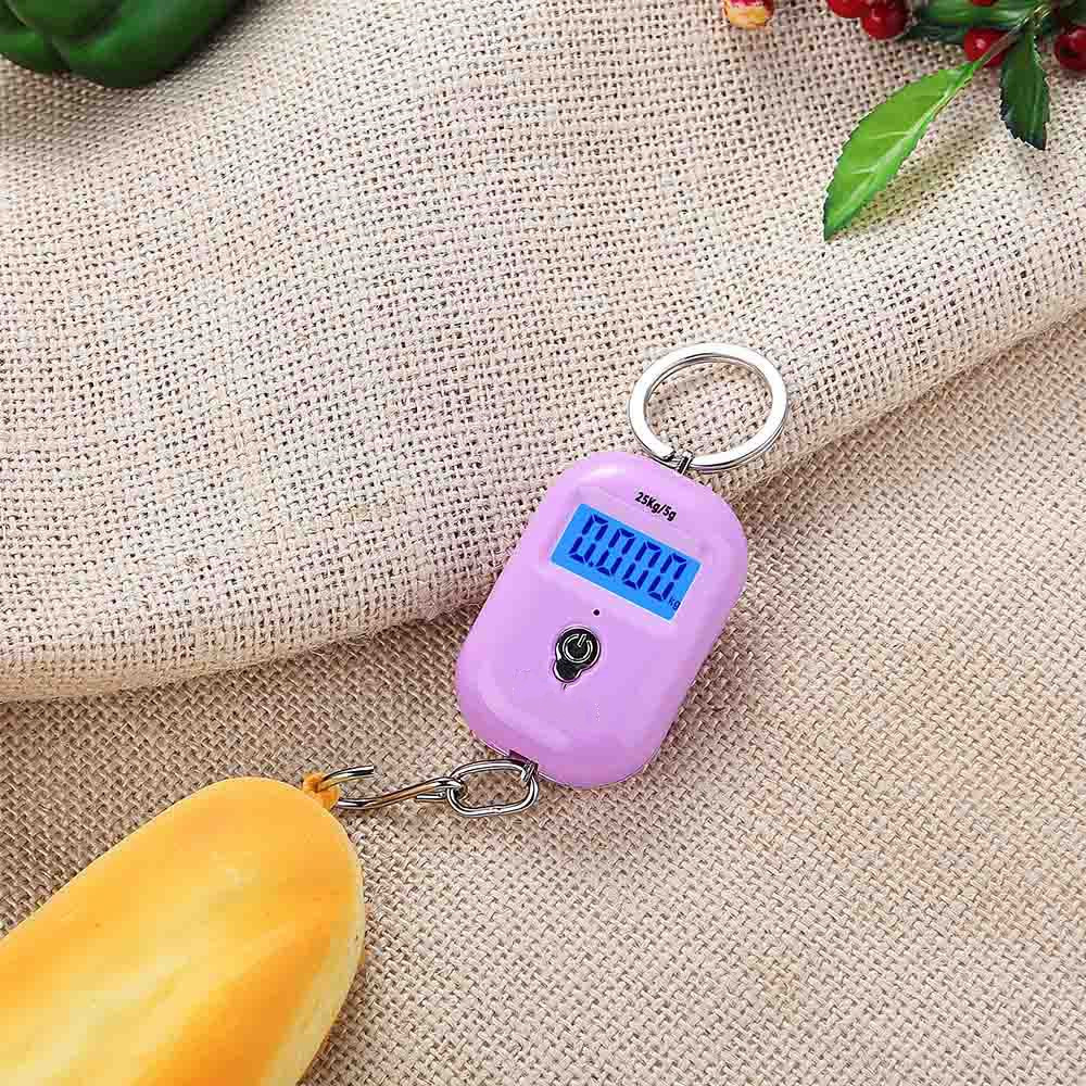 Hanging Scale Keychain Hook 25Kg 5g Travel Luggage With LCD Hanging Steelyard Household Supplies 1PC Mini Digital Scale