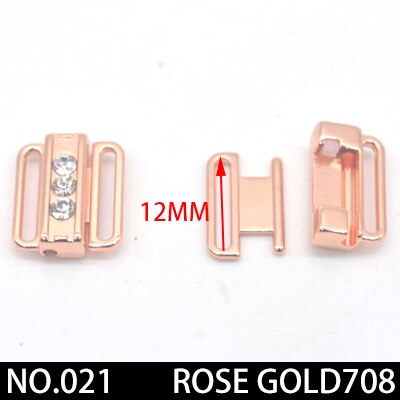 2 teile/los silber Gold Rechteck Band Verschluss Haken &Ampere; Schließe Strass bh schnalle Taille Verlängerung NäHenne Auf Kleidung Bh Clip haken: Nein021 Rose708 12mm