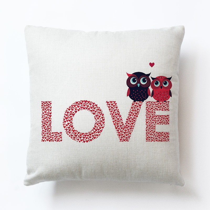 Liefde Paar Novel Kussenhoes Sofa Kussenslopen Woonkamer Decoratie 1Pcs 45X45Cm Dutje Pillowsham Voor Kinderen