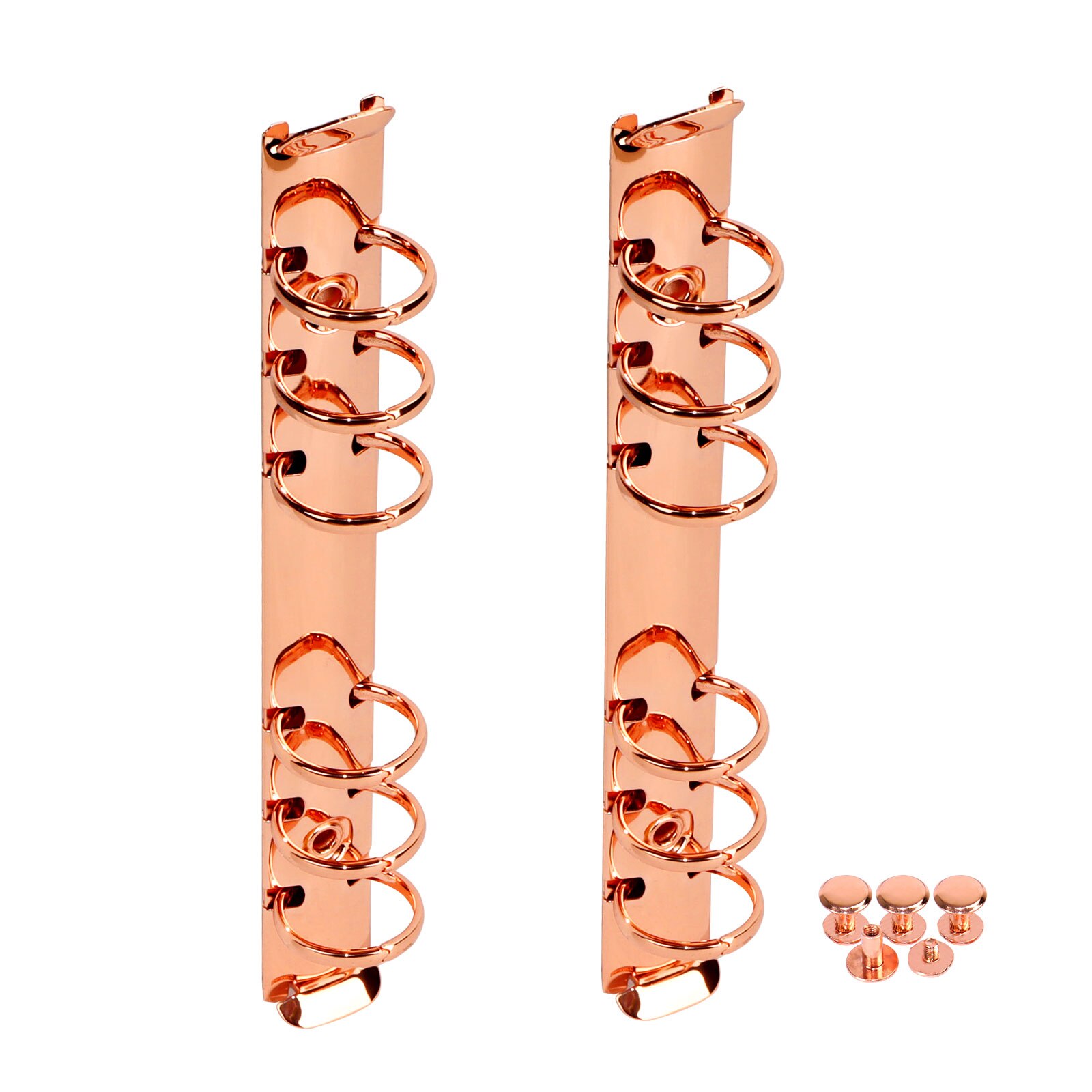 Classeur à anneaux A5 en métal or Rose, 6 trous, 30mm, classeur à feuilles mobiles: A6 Rose Gold 21mm