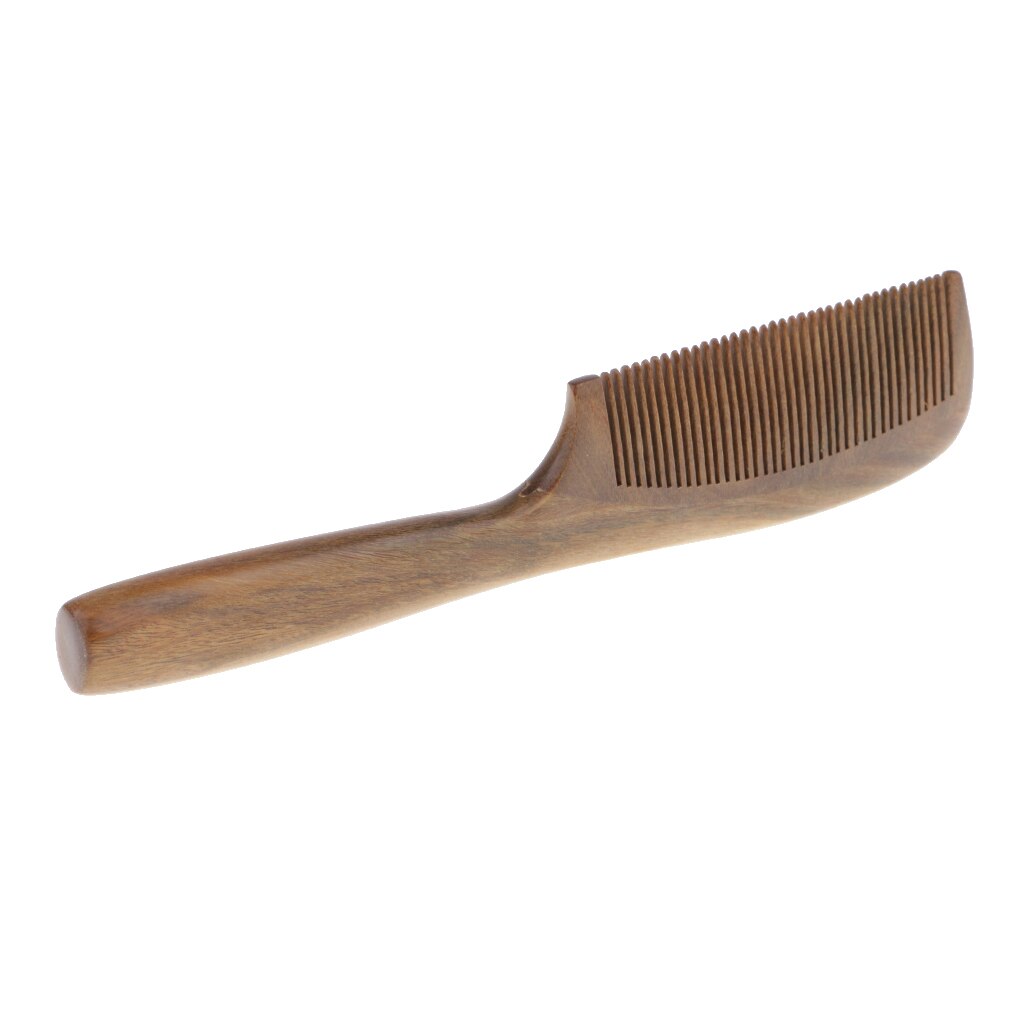 Pente de cabelo de madeira-não estática desembaraçar cuidados com o cabelo estilo-verde sândalo largo dente escova de pente de cabelo