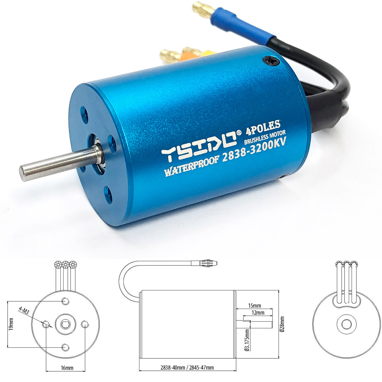 Ysido 2435 2440 2838 2847 børsteløs motor 35a 45a esc til wltoys 124016 remo Hobby xlh timaya redcat 1/12 1/14 1/16 rc båt bil