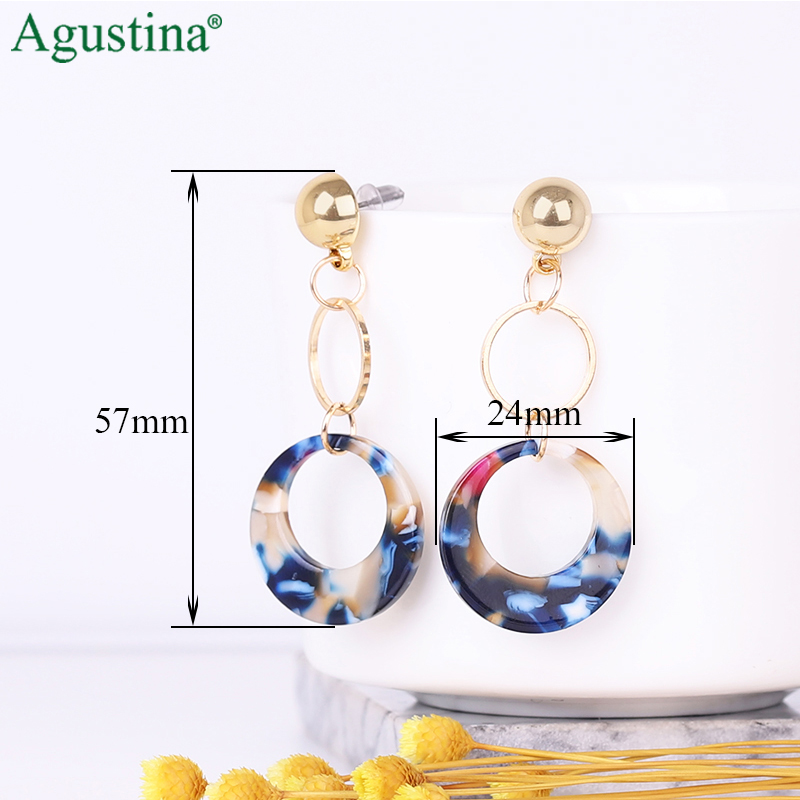 Agustina Acrylic earrings jewelry blue earrings women earrings geometry long earring bohemian earings luxury boho: A17