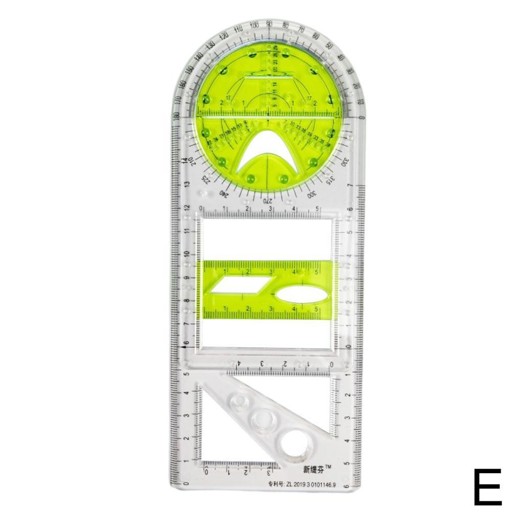 Multifunctional Geometric Ruler Geometric Drawing Template Measuring Tool For School Office Architecture Supply Rulers U2y6: E