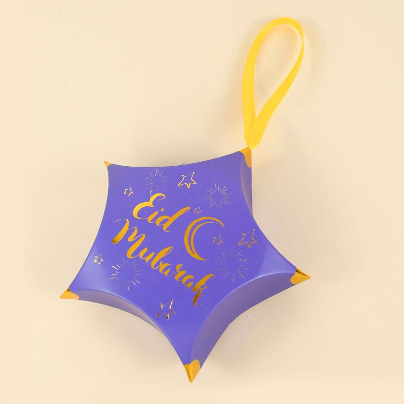 5/10Pcs Star Vorm Eid Mubarak Snoep Geschenkdoos Ramadan Moslim Islamitische Festival Party Diy Decoratie Verpakking Leveringen: K05 / 10pcs