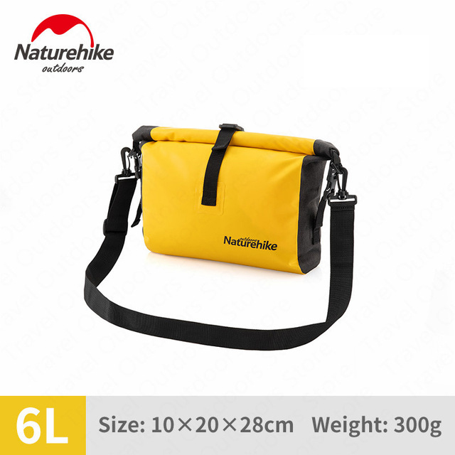 NatureHike Sling Waterproof Stuff Sack Roll Top Bag Drybag Waterproof Dry Sack for Kayaking Fishing Rafting Boating Beach Travel: 6L Yellow