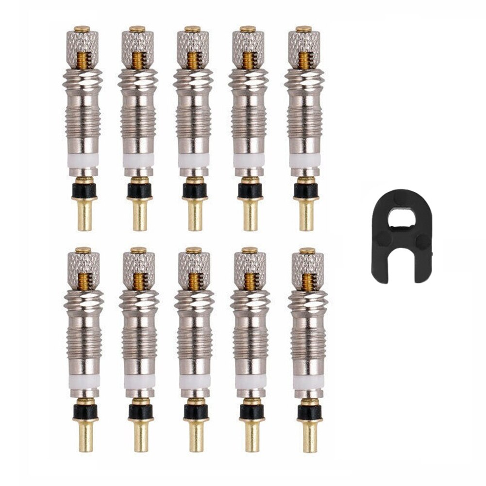Lightweight Valve Cores with Tool Brass French Presta MTB Road Bike Repair Parts Easily Installation Personal Bicycle Parts: 10Pcs B