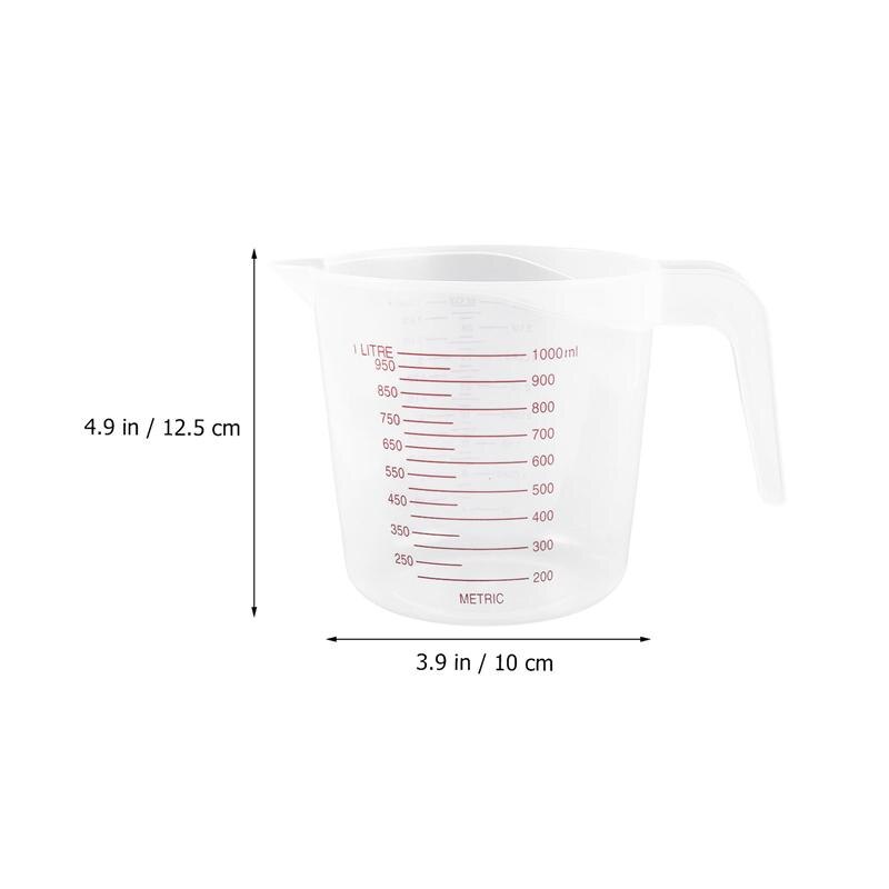 Taza medidora de cocina, recipiente de líquidos portátil, tazas para medir líquidos, vaso volumétrico para cocina, laboratorio, escuela 1 unidad