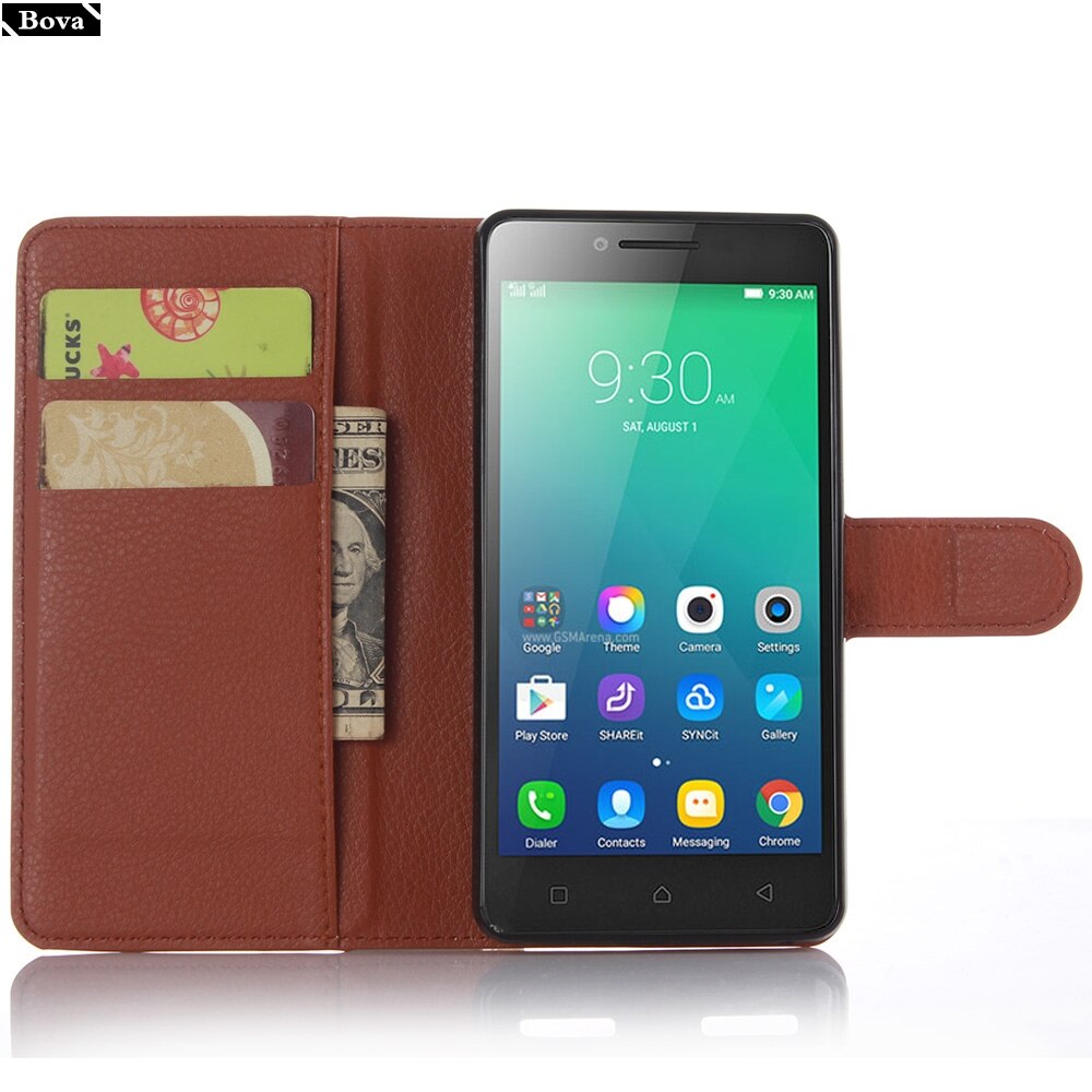 PU Leather Wallet Phone Case - for Lenovo A6010 - Card Holder & Kickstand - Protective Flip Cover