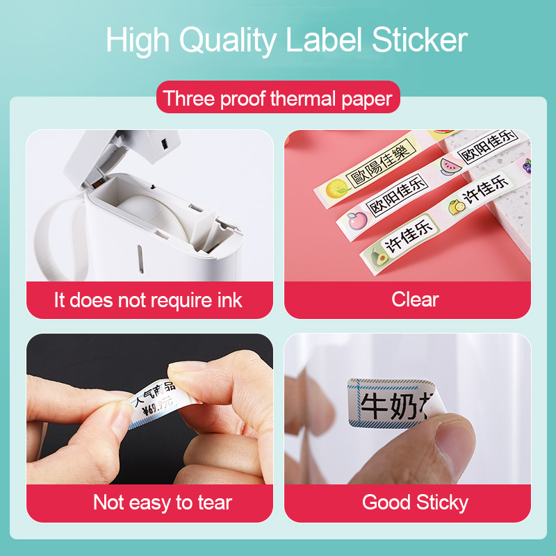 Niimbot D11/D61 Label Printer Printer Paper Roll Label Sticker Waterproof Anti-Oil Tear-Resistant Price Label Scratch-Resistant