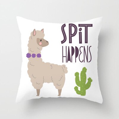 ZENGIA Alpaca Kussenhoes 45*45cm Lama Kussensloop Decoratieve Kussens Voor Bank Alpaka Kussensloop Behandelen Kinderen Verjaardag: drd188-1