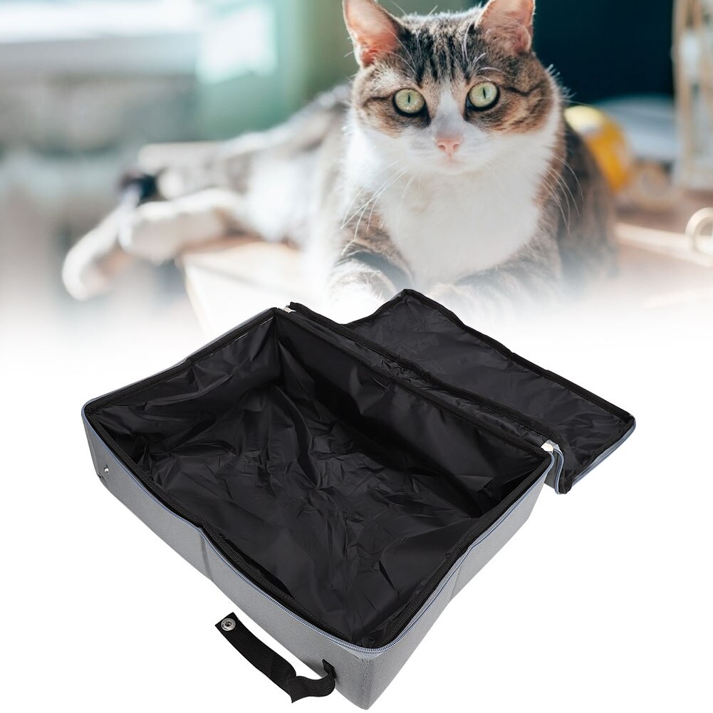 Pieghevole Del Gatto Lettiera Portatile A Casa di Viaggi di Campeggio Esterna Wc con Coperchio facile morbido animale domestico Lettiera del gatto Toilette canna lettiera del gatto