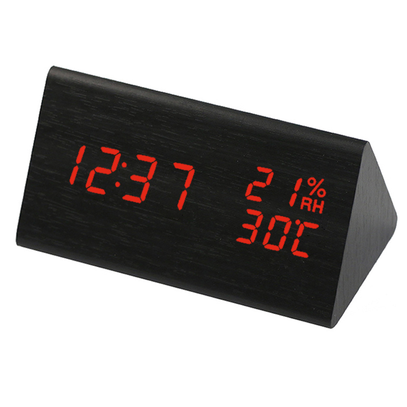 Temperature Display LED Digital Alarm Clock Home Desktop Clock Table Electronic Desktop Clocks USB Wake Up Clock For Snooze Home: 04