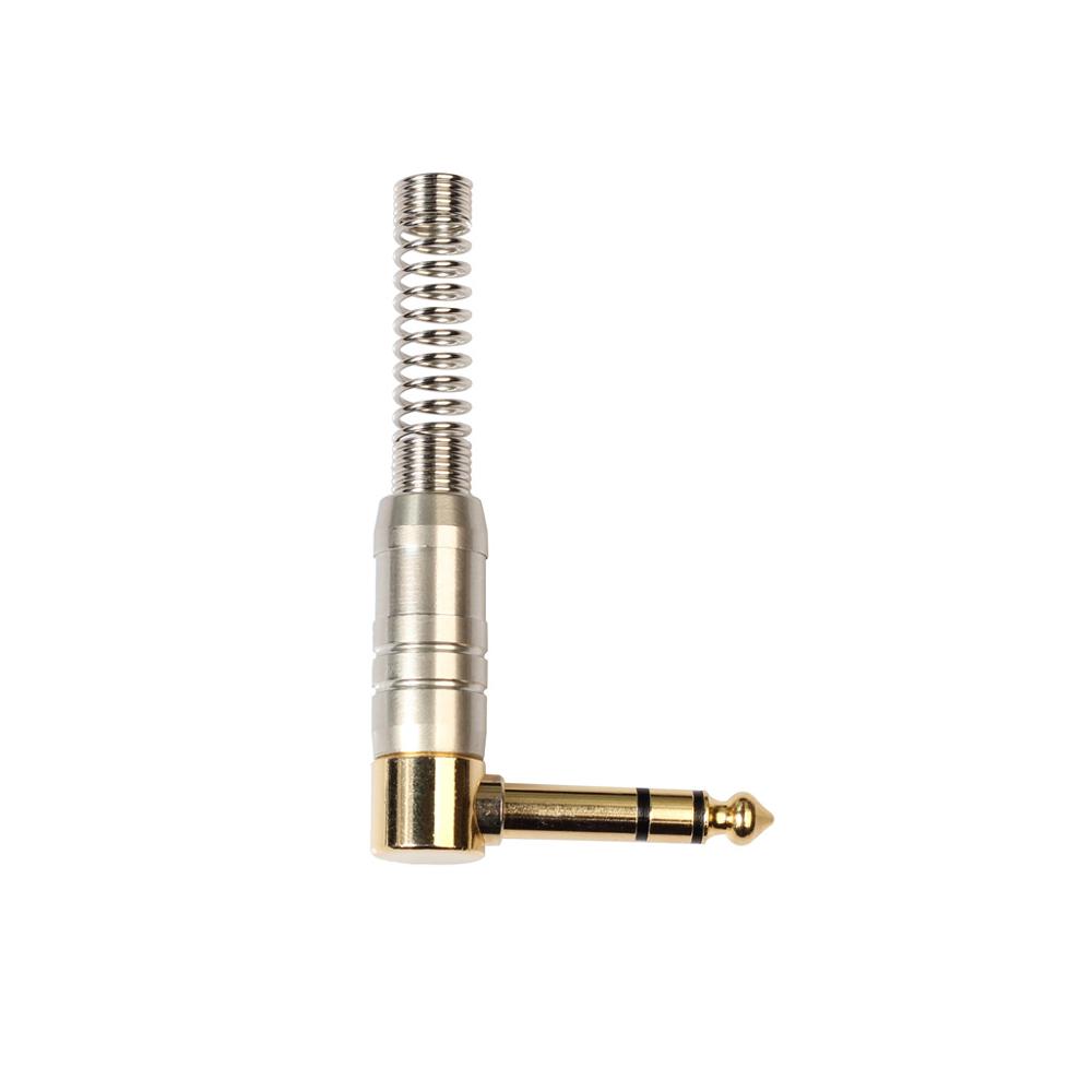 Rexus forgyldt 90 grader 6.35mm jack hanstik stereostik til mikrofon 1 stk 2 stk 10 stk: Sølv / 2 stk