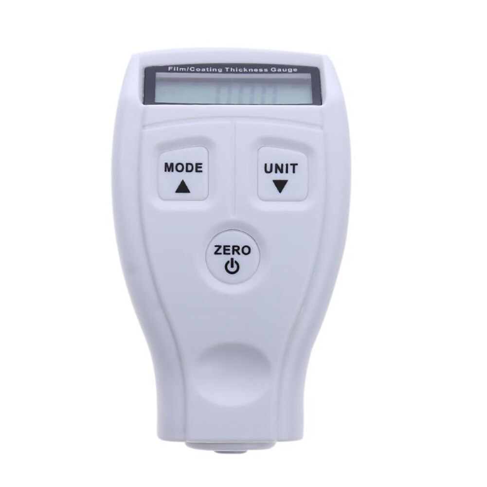 Portable Thickness Gauge Mini Paint Film Digital Tester Measure Coating Meter: White  English