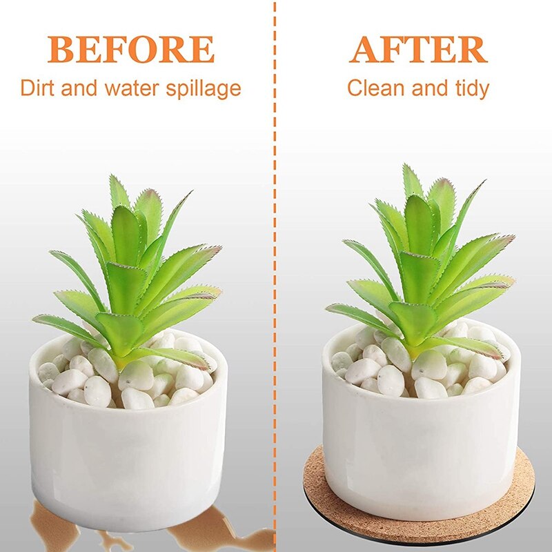 10 Stukken Kurk Plant Plastic Mat Ronde Absorberende Kurk Mat Ronde Plaat Pad Tafel Plant Kurk Boord Pads Voor Tuinieren