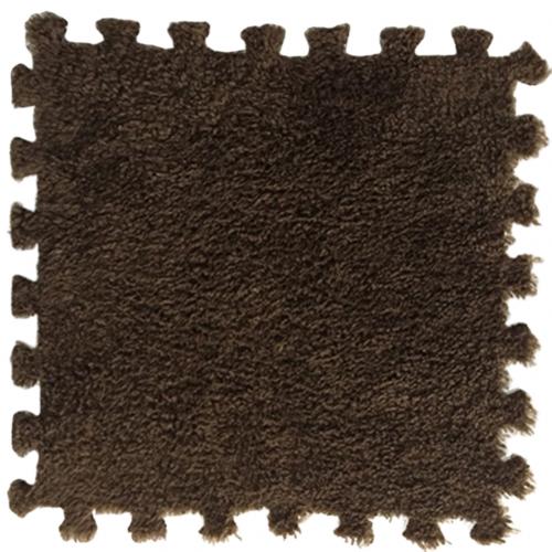 1pc 30*30cm eva skummåtte plys puslespil legemåtter skum shaggy fløjl tæppe dekorativt børneværelse til kravle legetøj 12- farver: Kaffe