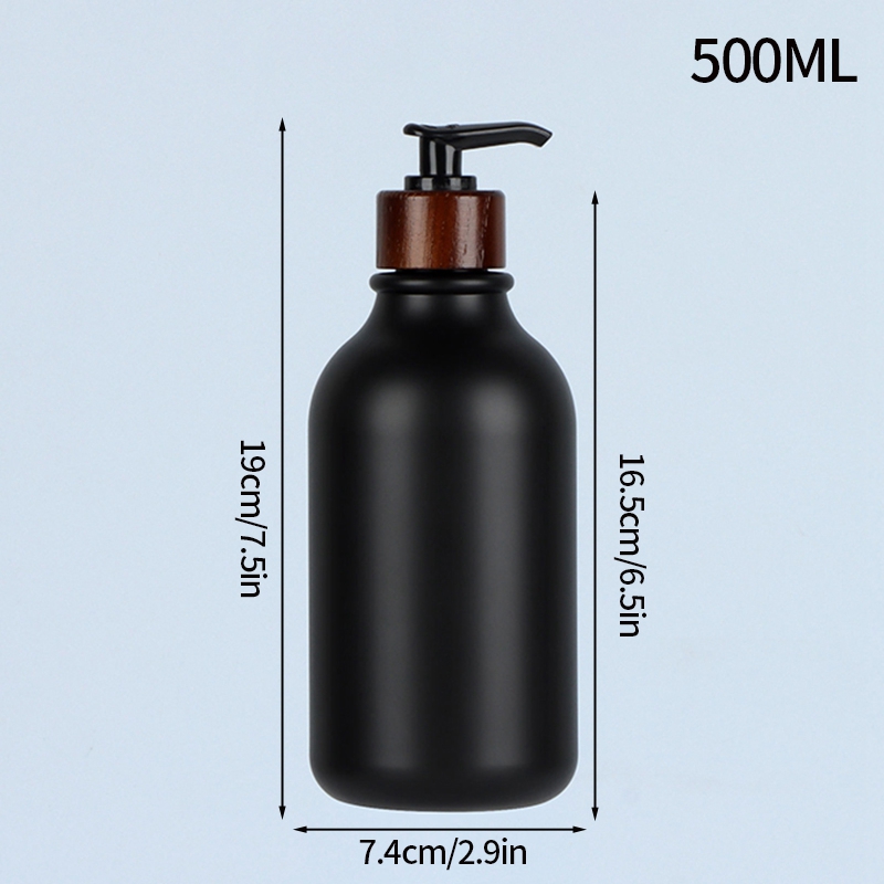 300/500ml sjampo dispenser beholder dusjsåpe balsam baderom vanntett forhåndsmerket påfyllbar sjampoflaske såpe: Sjokolade