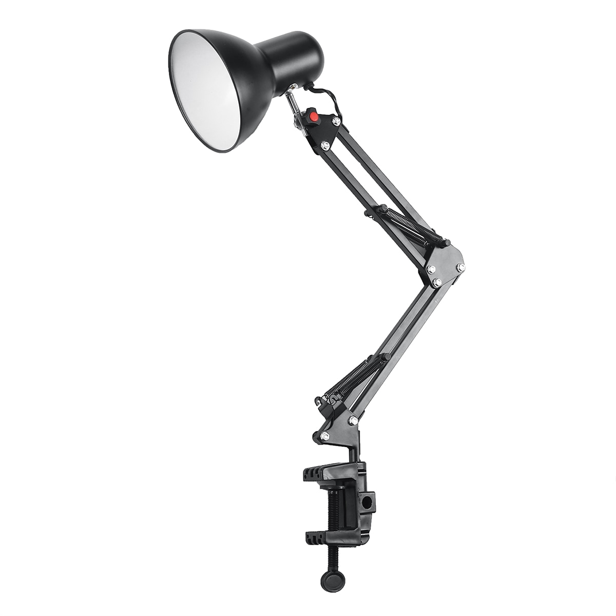 Hjem eu oss plugg fleksibel svingarm klemmemontering lampe kontor studio  e27/e26 pære bord svart skrivebordslys  ac85-265v ledet pære lamper