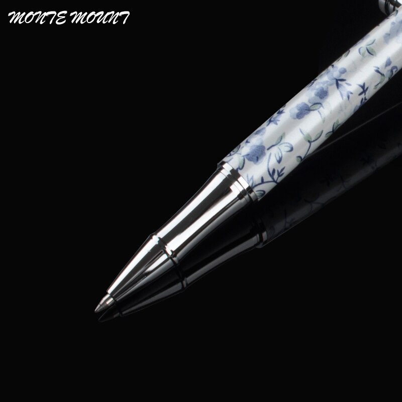 MONTE MOUNT blanc porcelaine stylo rouleau stylo à bille métal cristal stylo Clip belle stylo à bille école papeterie