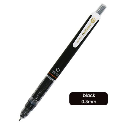 Lápis mecânico zebra delguard, lápis para escola, 1 peça, anti-quebra, núcleo mecânico, de alta qualidade: 03black