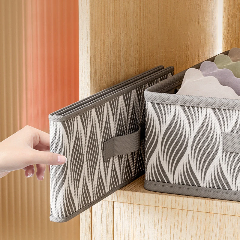 Organizadores de ropa interior de armarios y cajones, armario, ropa, sujetador, organizador para ropa interior, calcetines, pantalones, caja de almacenamiento plegable para el hogar