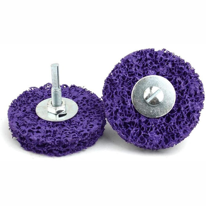 Disco de pulido de amoladora angular de 3 pulgadas para superficie de acondicionamiento, rueda de tira de polietileno con vástago de 6mm para pintura de óxido, elimina la limpieza, 5 uds.