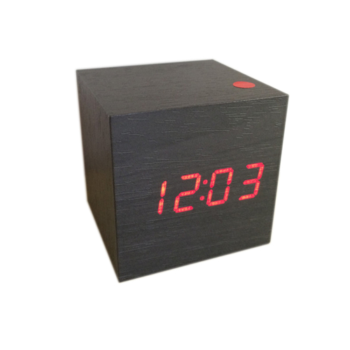 Mini cube sound control alarm clocks wooden clocks LED display cute desk Clock digital clocks AJ6029