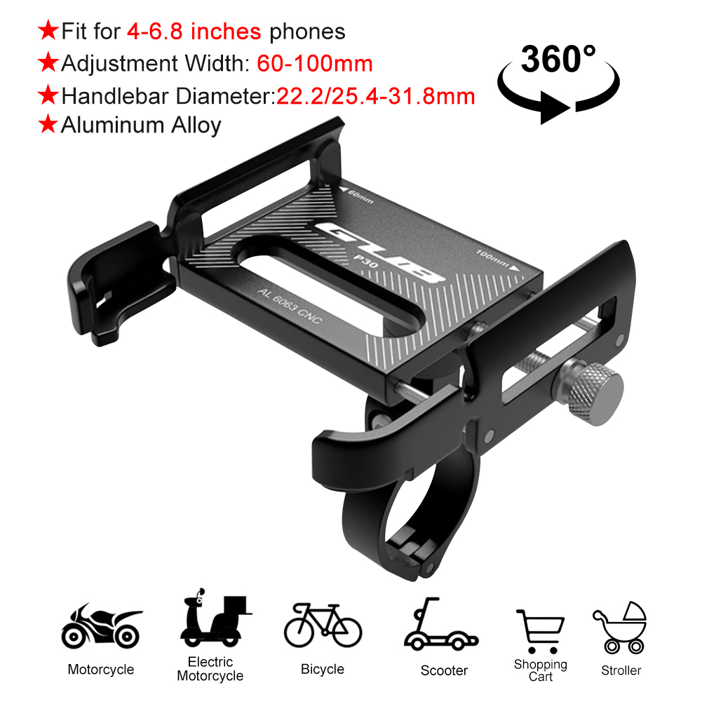 Gub Plus 9 Motorfiets Telefoon Mount Draaibare Fiets Mobiele Telefoon Houder Mtb Rekken Fietsen Scooters Mount Fiets Accessoires: P30 black