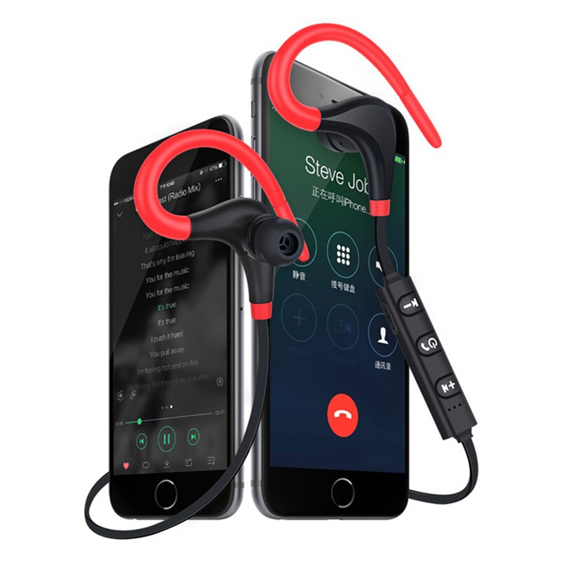 Bluetooth Draadloze Oortelefoon Stereo Oorhaak Sport Ruisonderdrukking Koptelefoon Met Microfoon Headset Voor Xiaomi Iphone Huawei
