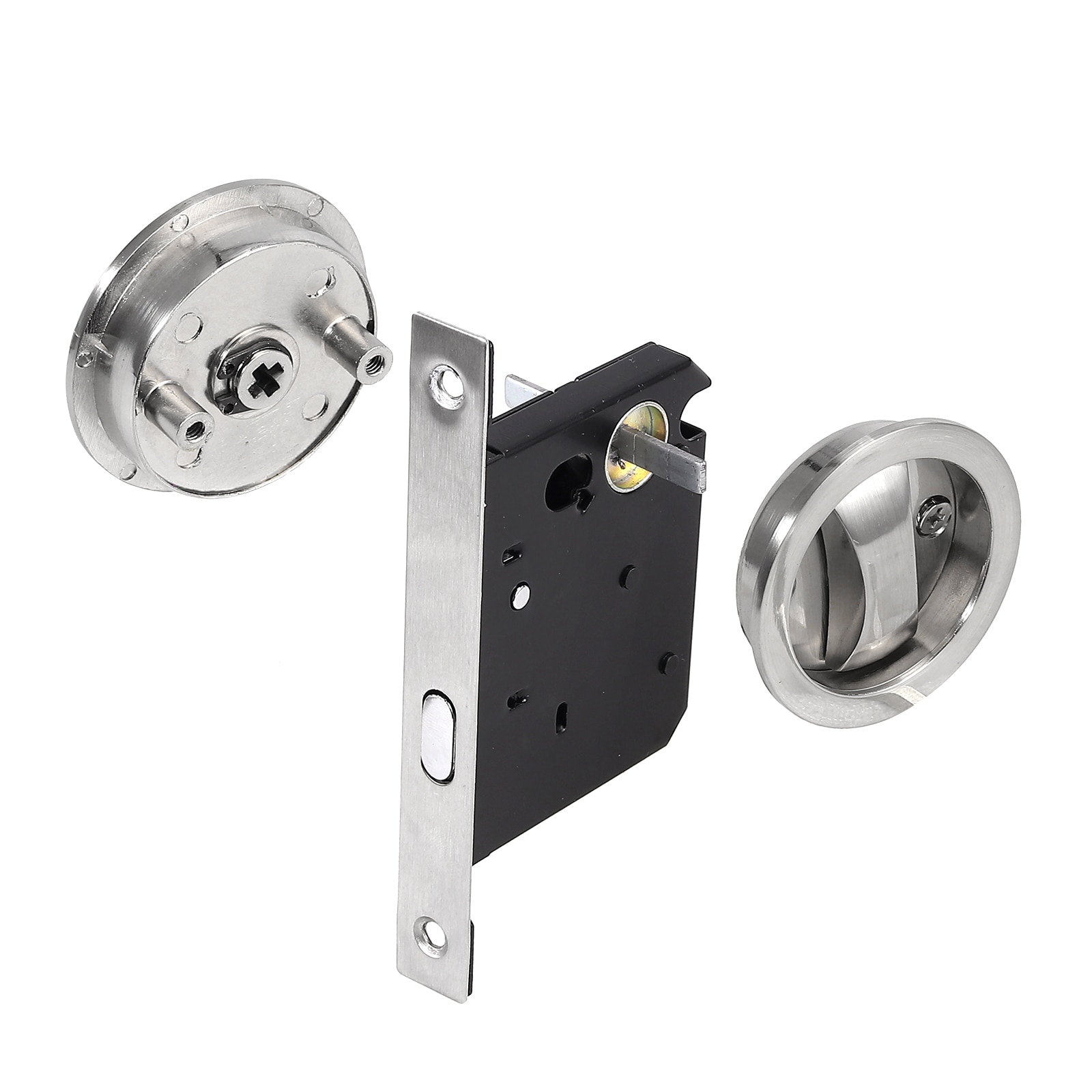 Proster Bathroom Lockcase with Door Handle For Toilet Sliding Pocket Door Lock Set Hook Flush Pull Slide Locks Knob