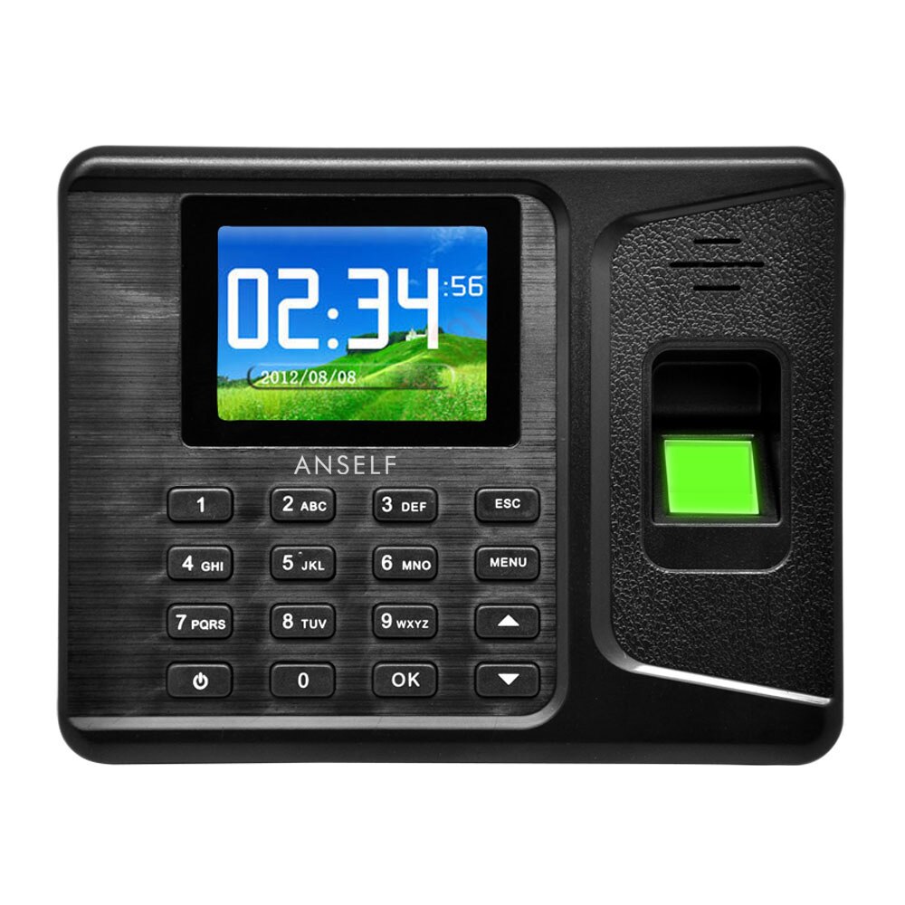 2.8" TFT LCD Display Biometric Fingerprint Attendance Machine DC 5V/1A Time Clock Recorder Employee Checking-in Reader A-E260
