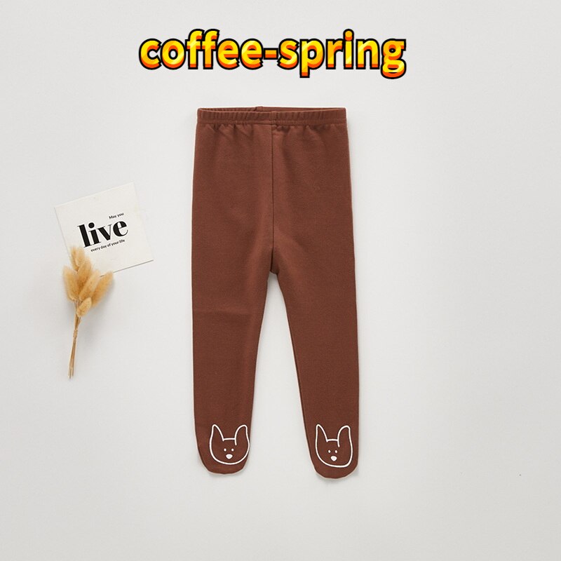 2022 neue Frühjahr Kinder Mädchen Jungen Leggins Beige Kaffee Cartoon Elefanten Große PP Strumpfhosen Strümpfe Bebe Hosen Casual Kleidung E9302: coffee-spring / 100cm 24-36Months