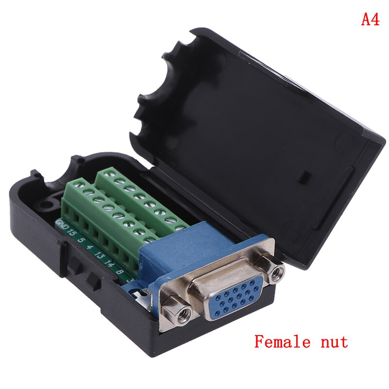 Hpt D-SUB DB15 VGA Female / Male 3 Rows 15 Pin Plug Breakout Terminals Connectors 1PC: A4