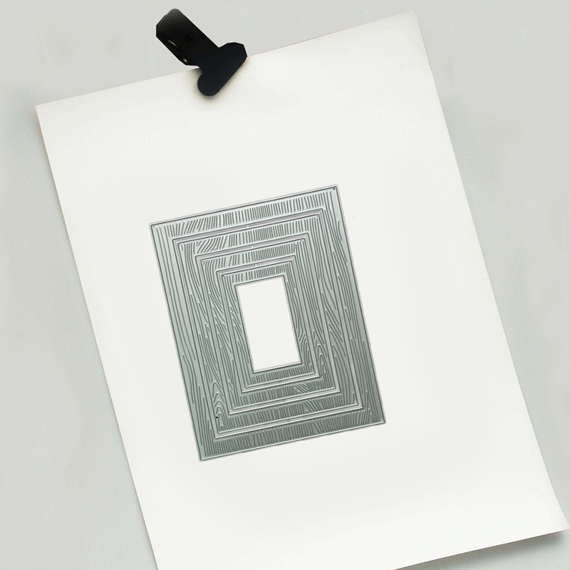 Wood Grain Rectangle Nesting Frame Metal Cutting Dies Stencil DIY Scrapbooking Embossing Tool Die Cuts Paper Card Album