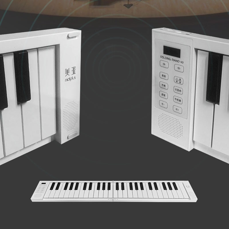 Portable Hand-Rolled Piano 49 Keys Folding Keyboard Support Headphone Output Electronic Piano for Beginner Student