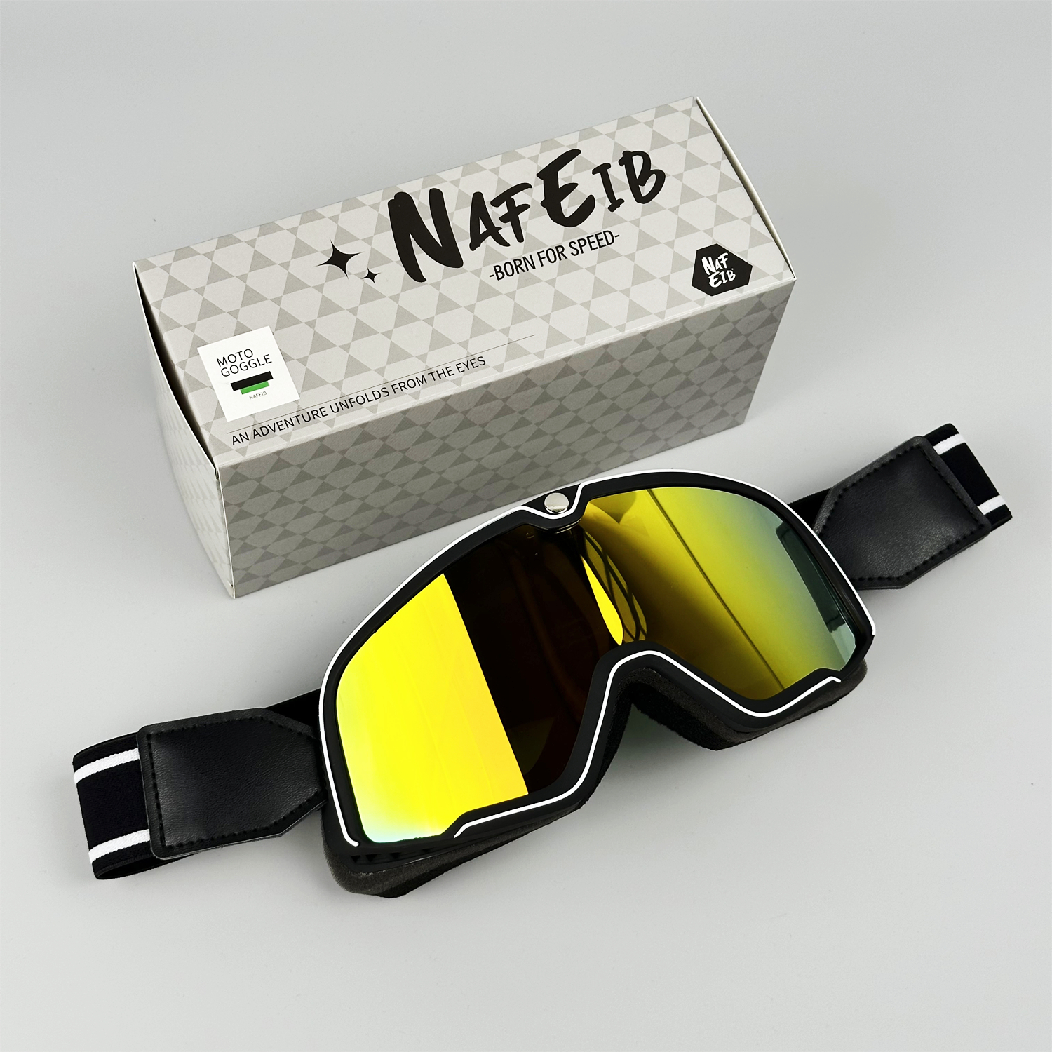 Bikers Retro Motorbril Bril Vintage Moto Klassieke Bril voor Pilot Style Steampunk ATV Bike Koperen Helm: Army Green